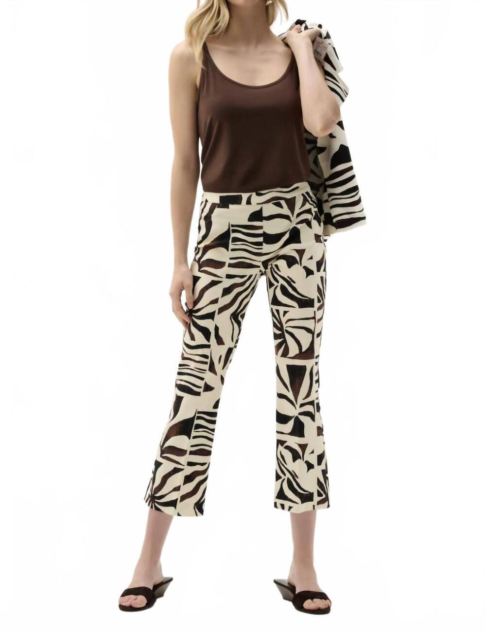 NEW JOSEPH RIBKOFF cropped zebra trousers